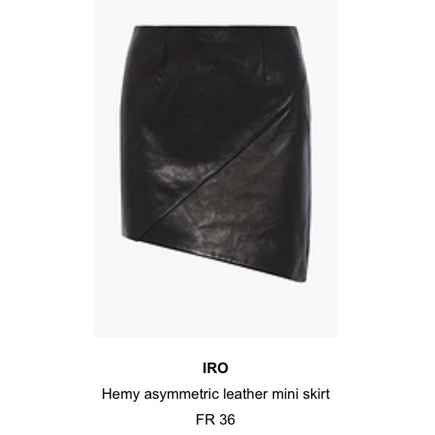 Iro Hemy Asymmetric Black Leather Mini Skirt. Only Worn Once!